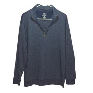 George Blue Quarter-Zip Pullover Size L Cotton Blend Y2K Normcore Cozycore